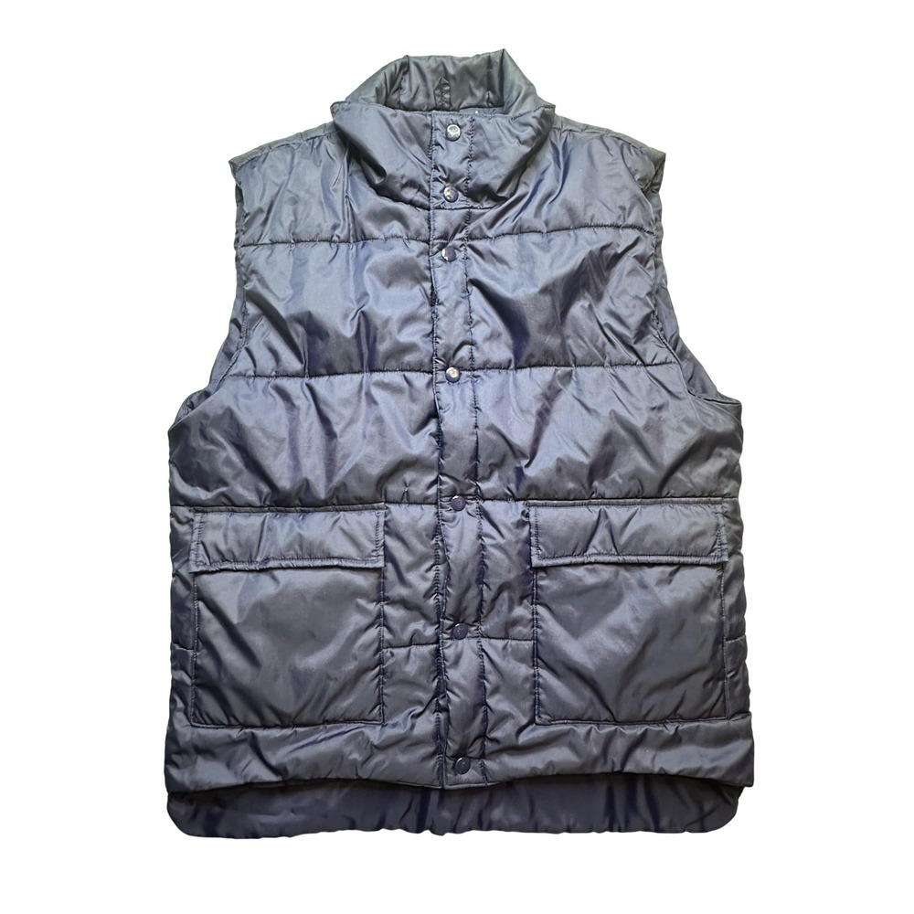 Vintage The Mens Store Sears Vest Mens Medium Blue Puffer Quilted Nylon 80s